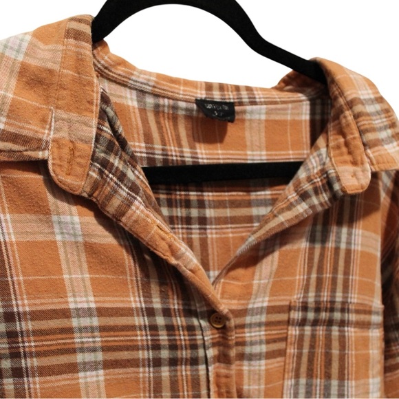 Cotton On Orange Plaid Women's Top - Picture 7 of 8